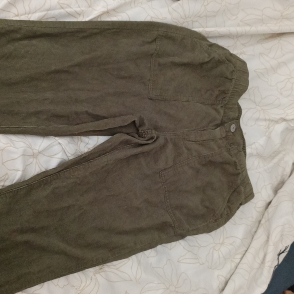 Corduroy green pants